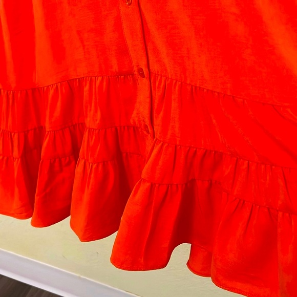 NWT Joy-Joy size L Orange Flouncy spring dress - Picture 2 of 7